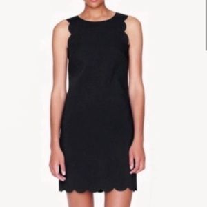 J. Crew Black Scalloped Dress
